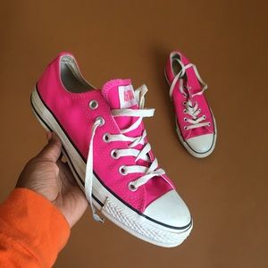 Converse Neon Pink Low Tops